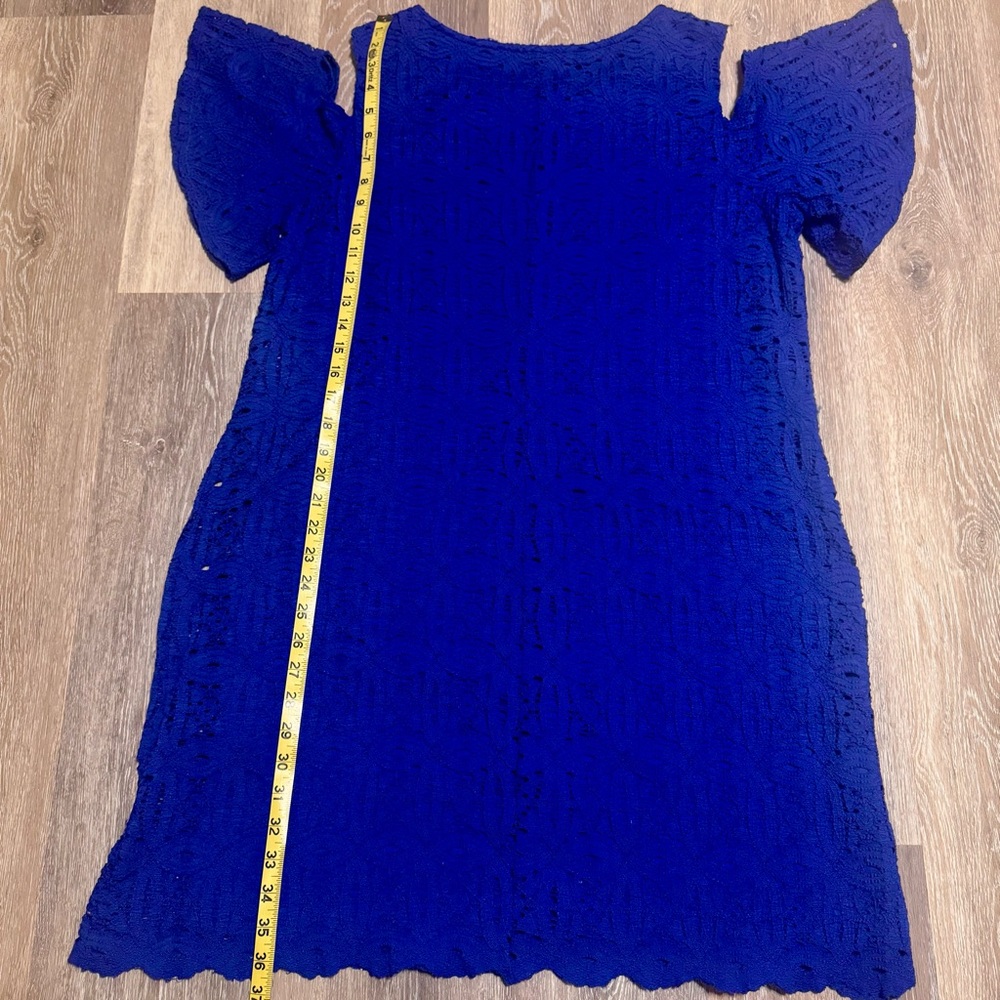 Ronni Nicole Royal Blue Cold Shoulder Lace Dress Size XL - Picture 3 of 7